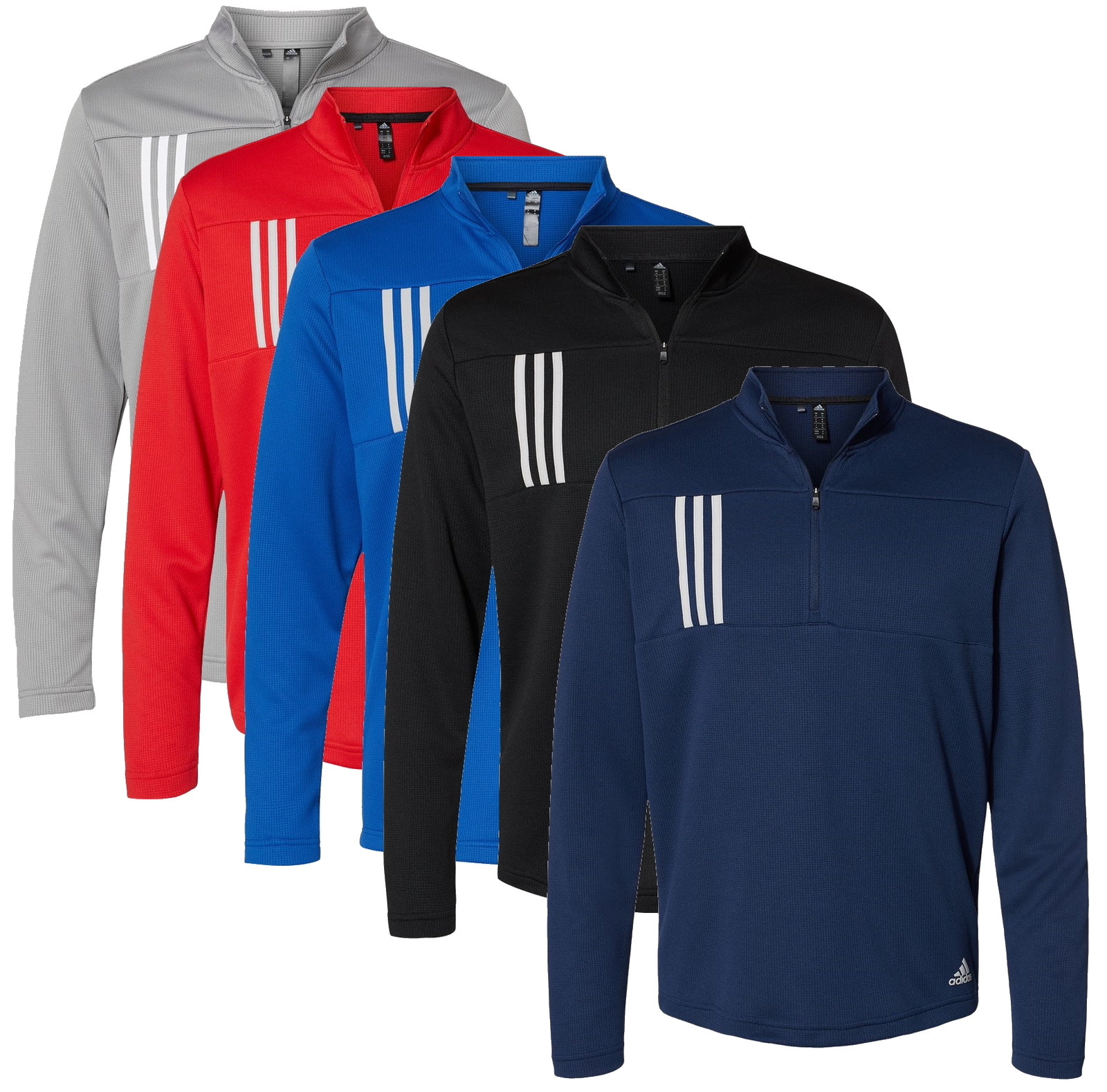 Adidas 3-Stripes Double Knit Quarter-Zip Pullover Golf Top A482 – New