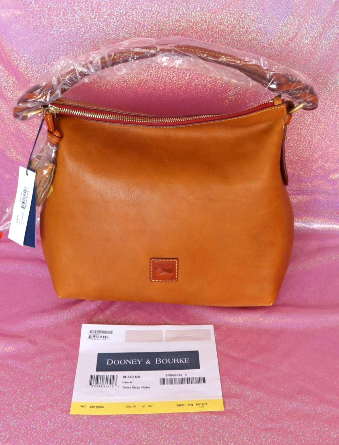 Dooney & Bourke Florentine Twist Strap Hobo Bag in Natural – NWT Authentic