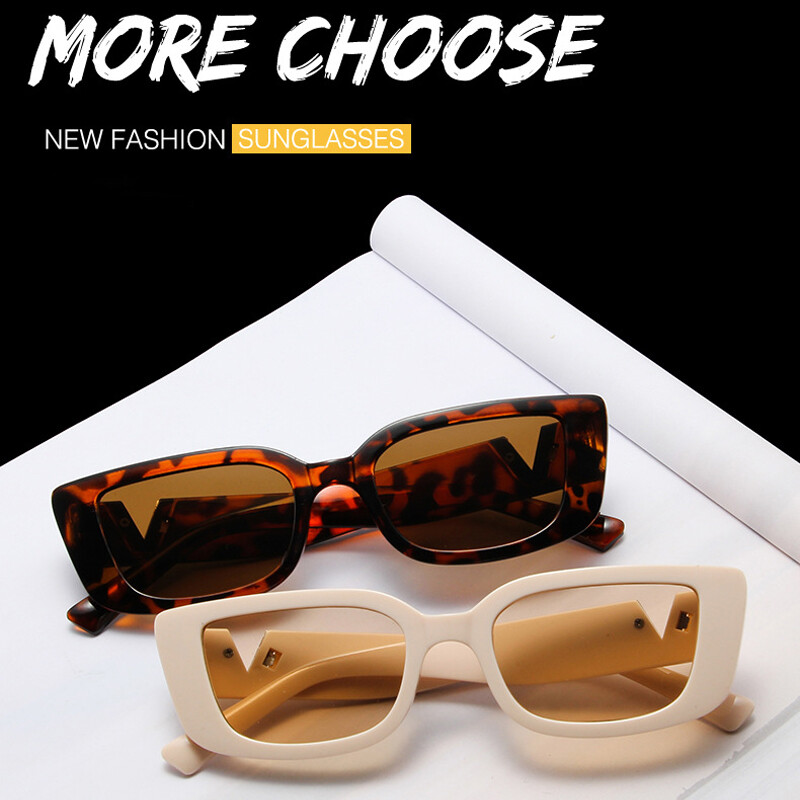 Small Rectangle Sunglasses for Women Men Vintage Trendy Rectangular Sunglasses
