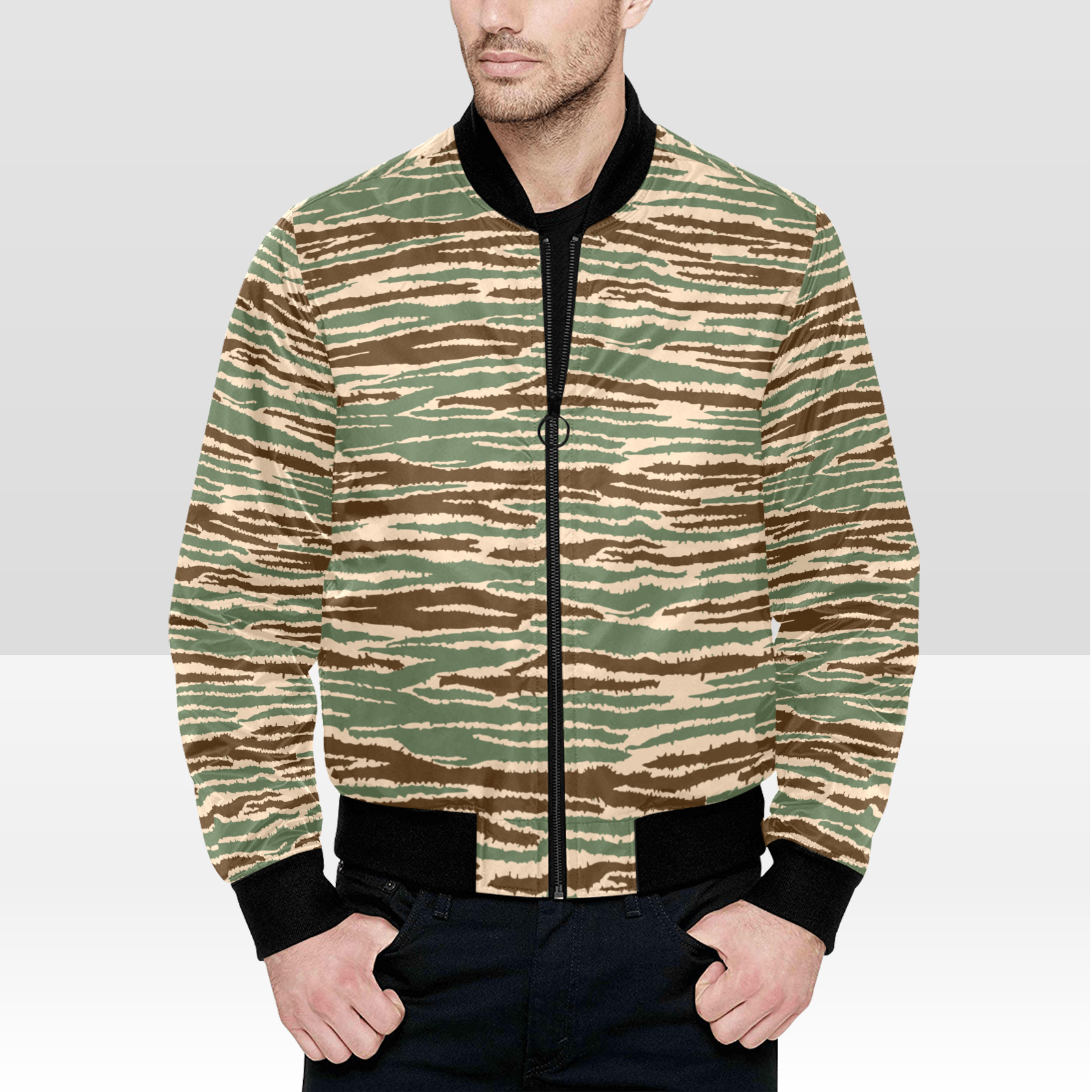 Sri Lanka LTTE Tamil Tigers Cactus Camouflage Men’s Quilted Bomber Jacket