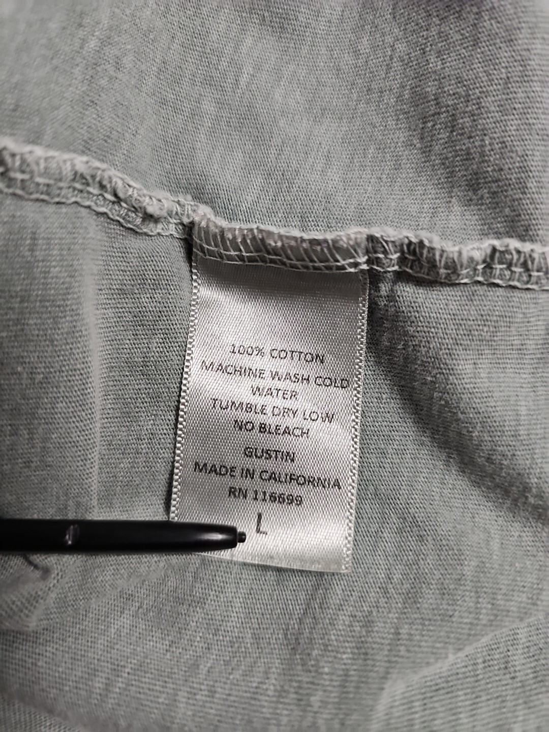 Gustin Jeans Pale Sage Worn Lightweight Lounge Athleisure Tshirt SZ Large