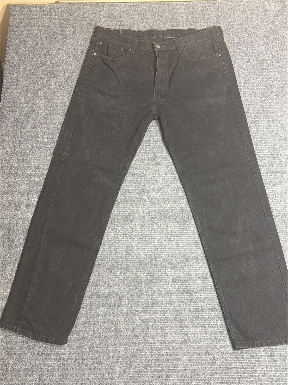 Men’s Levi’s 505 Regular Fit Jeans Black Wash 40×34 Straight Leg