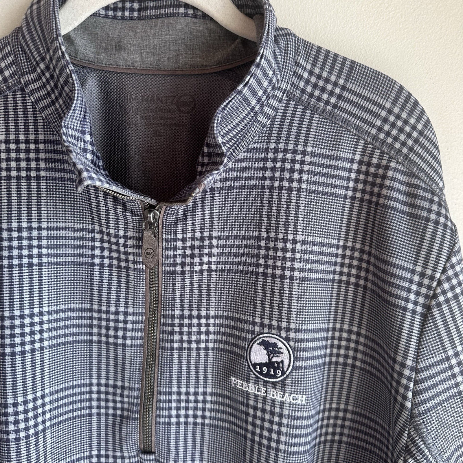 Vineyard Vines Jim Nantz Glen Plaid Pebble Beach 1/4 Zip Golf Pullover Men’s XL