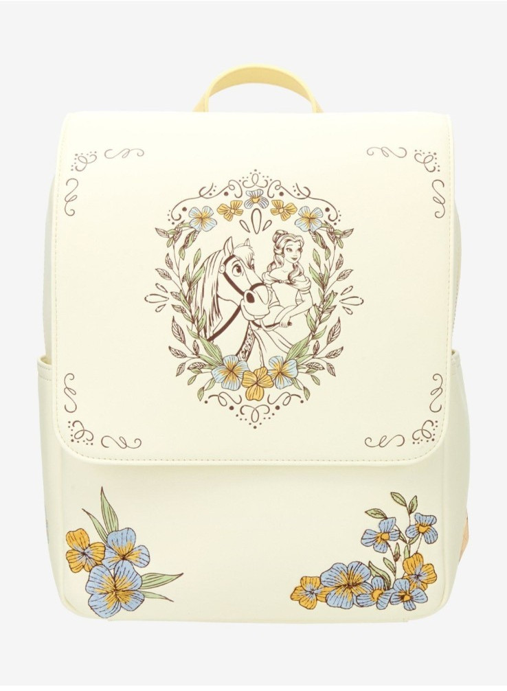 Box lunch exclusive Disney Belle And Fillipe Floral Mini Backpack