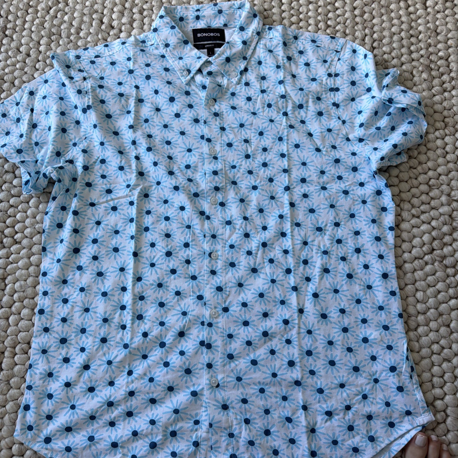 Bonobos Shirt Mens Large Floral Button Down Short Sleeve Standard Fit Casual Top