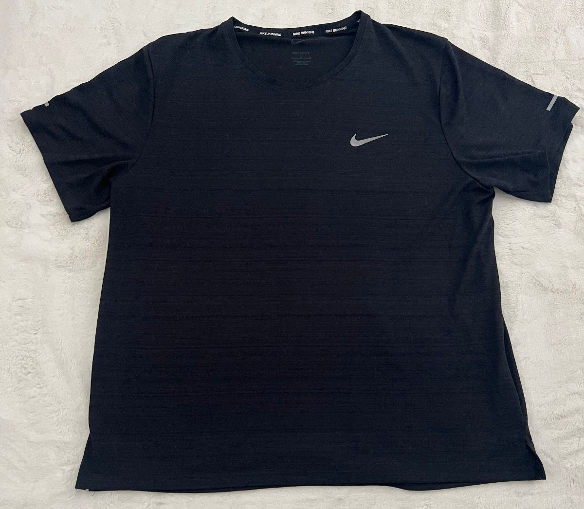Nike Running Dri Fit Shirt Womens Large Black Short Sleeve Athletic Tee Top