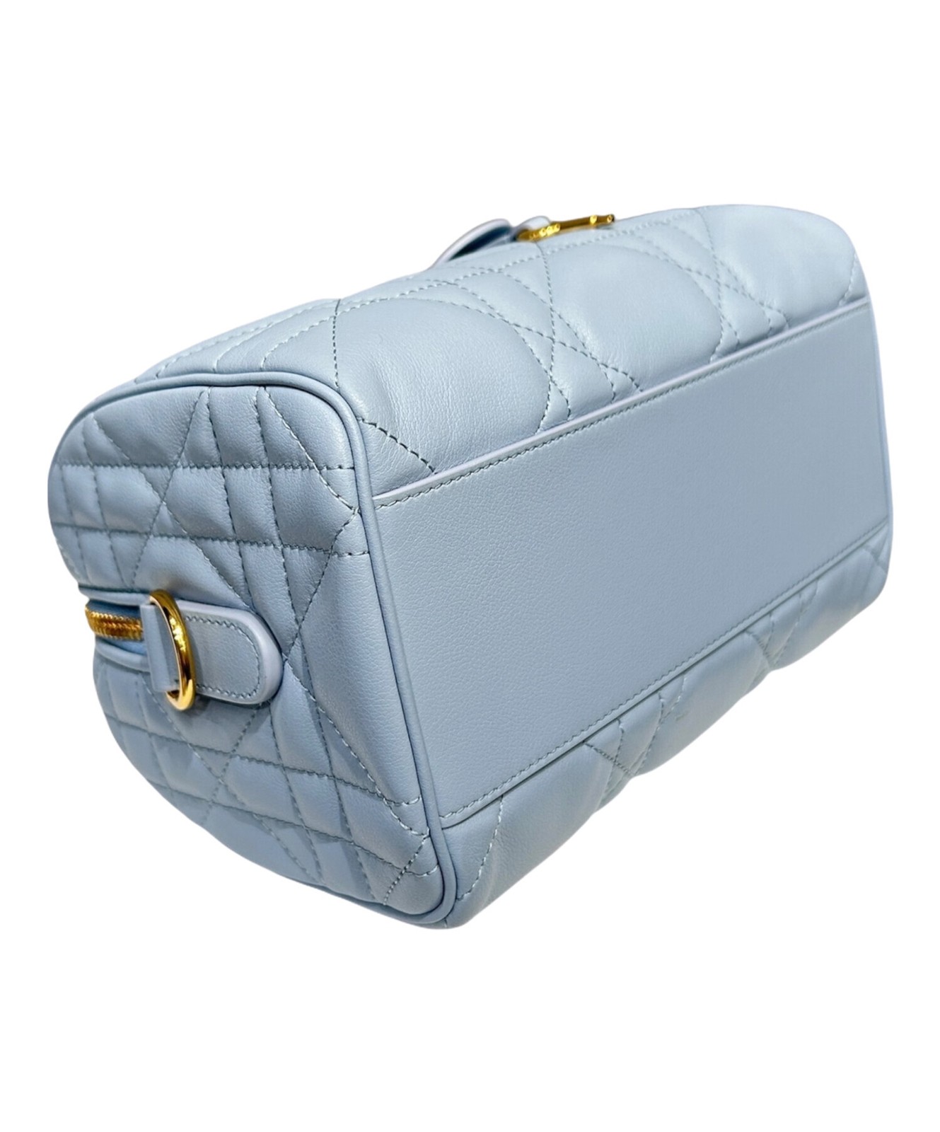 Christian Dior Boston Bag Groove 20 Pale Blue Calfskin Width 7.87 in Women 99