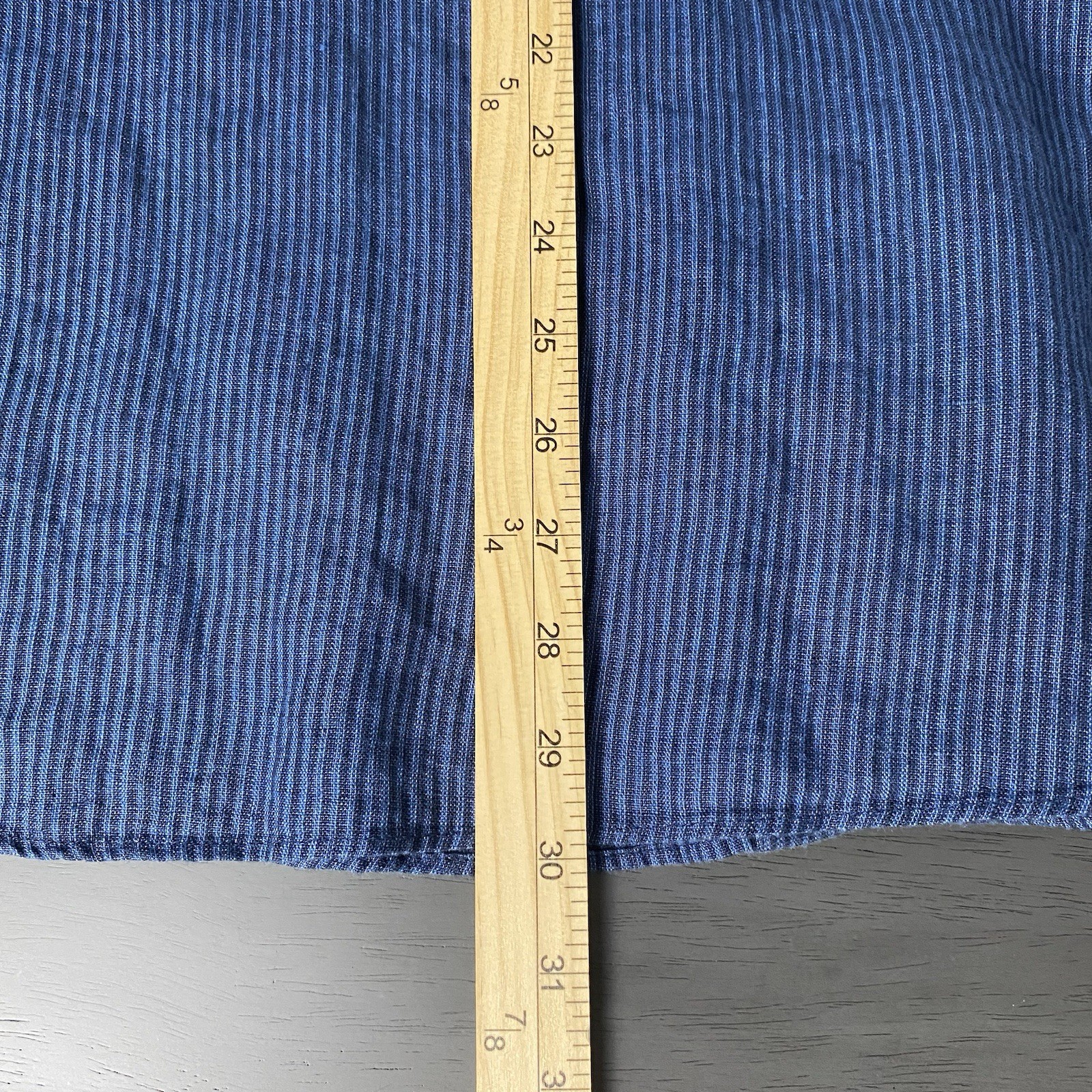 J Crew Shirt Mens Medium Baird McNutt Irish Linen Band Collar Long Sleeve Navy