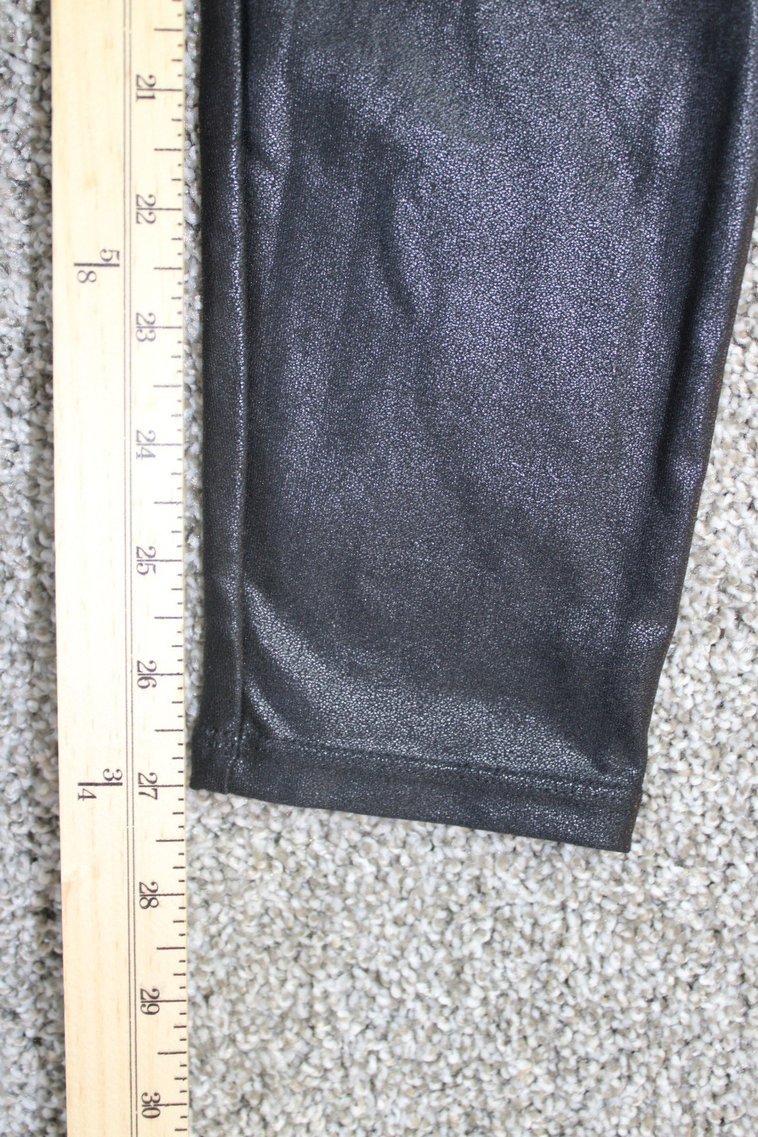 Santiny Pants Womens Medium Black Faux Leather Stretch Pull On