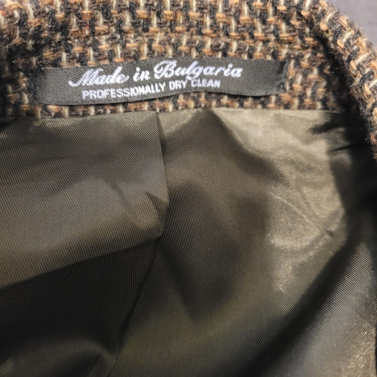 Yorkshire & Hill 46L Brown Tweed Wool Sport Coat Herringbone