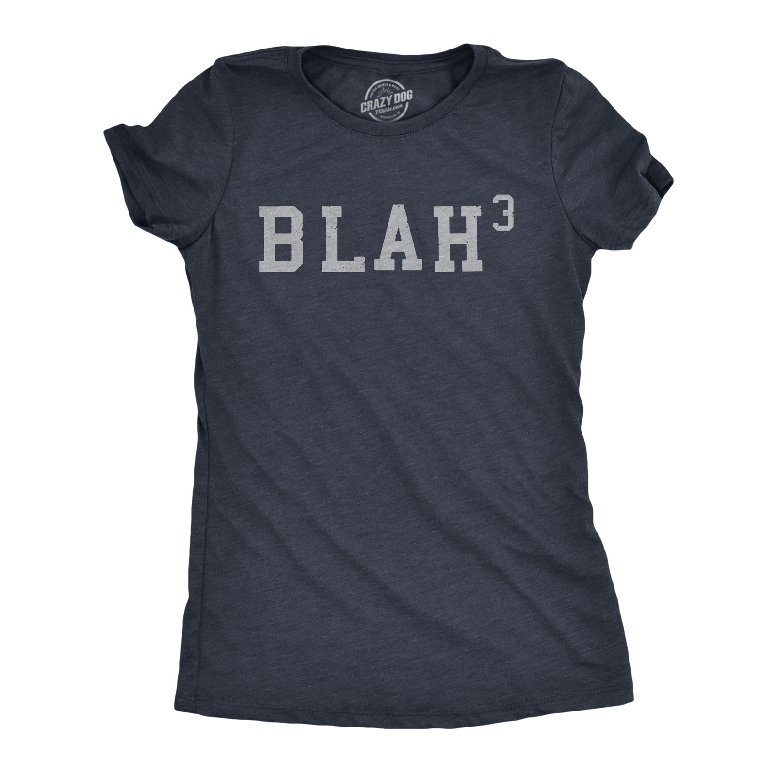 Womens Blah Cubed T Shirt Funny Sarcastic Math Joke Text Graphic Novelty Tee for