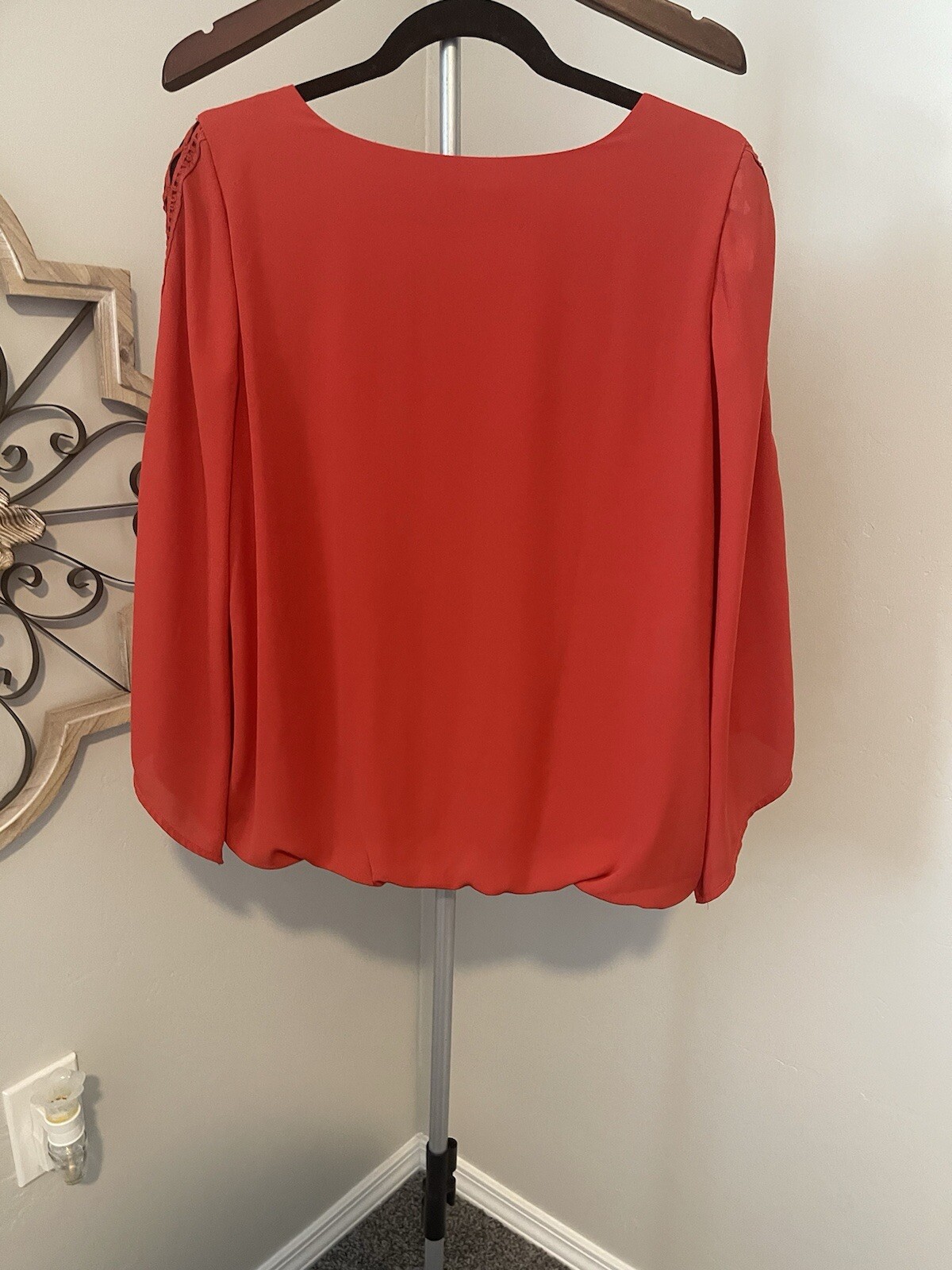 Alyx Women’s Top Sz M Orange Split Sleeve Elastic Waist