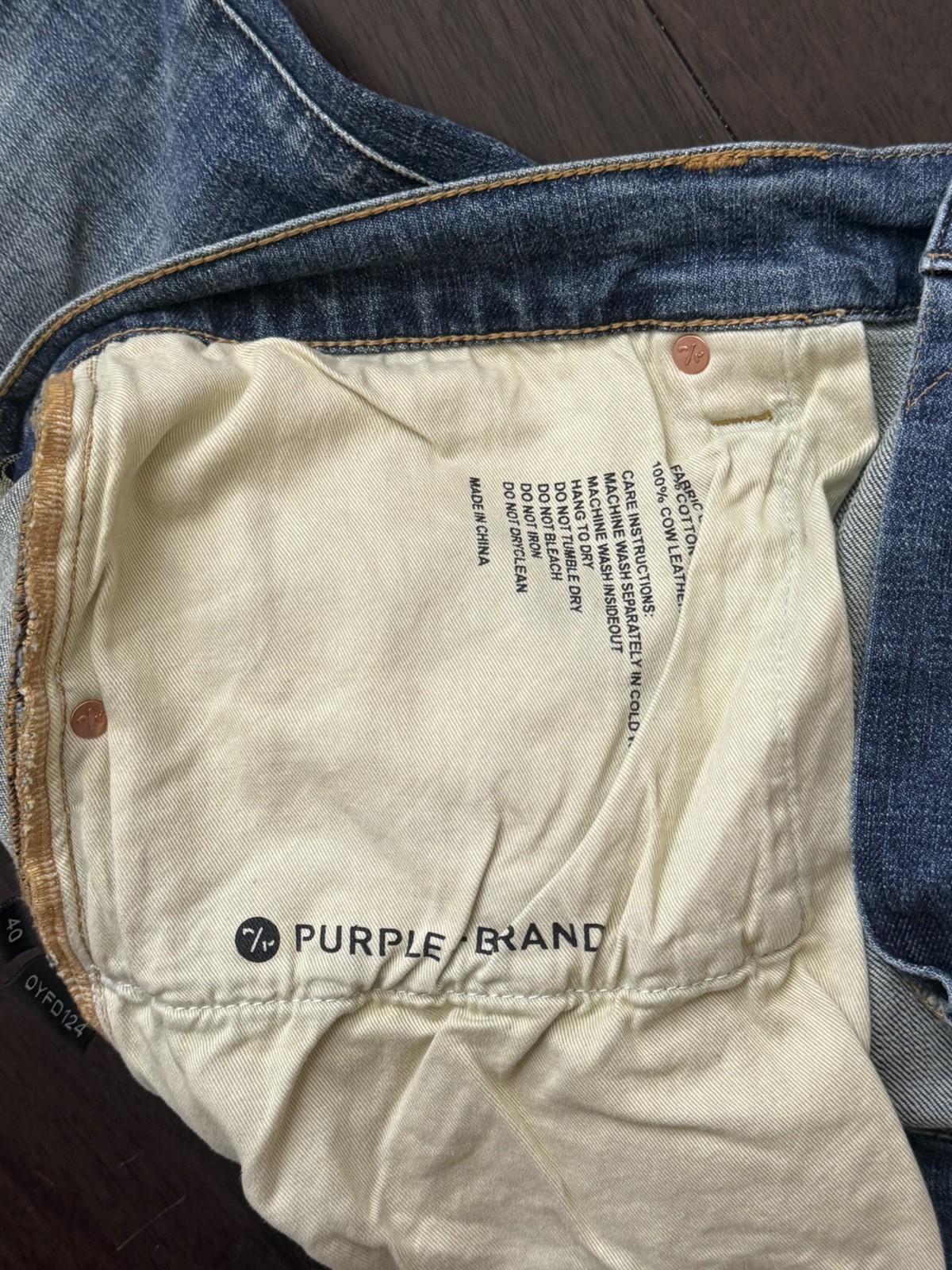 Purple Brand P004 Slim Fit Low Rise Flare Jeans Indigo Wash Size 40