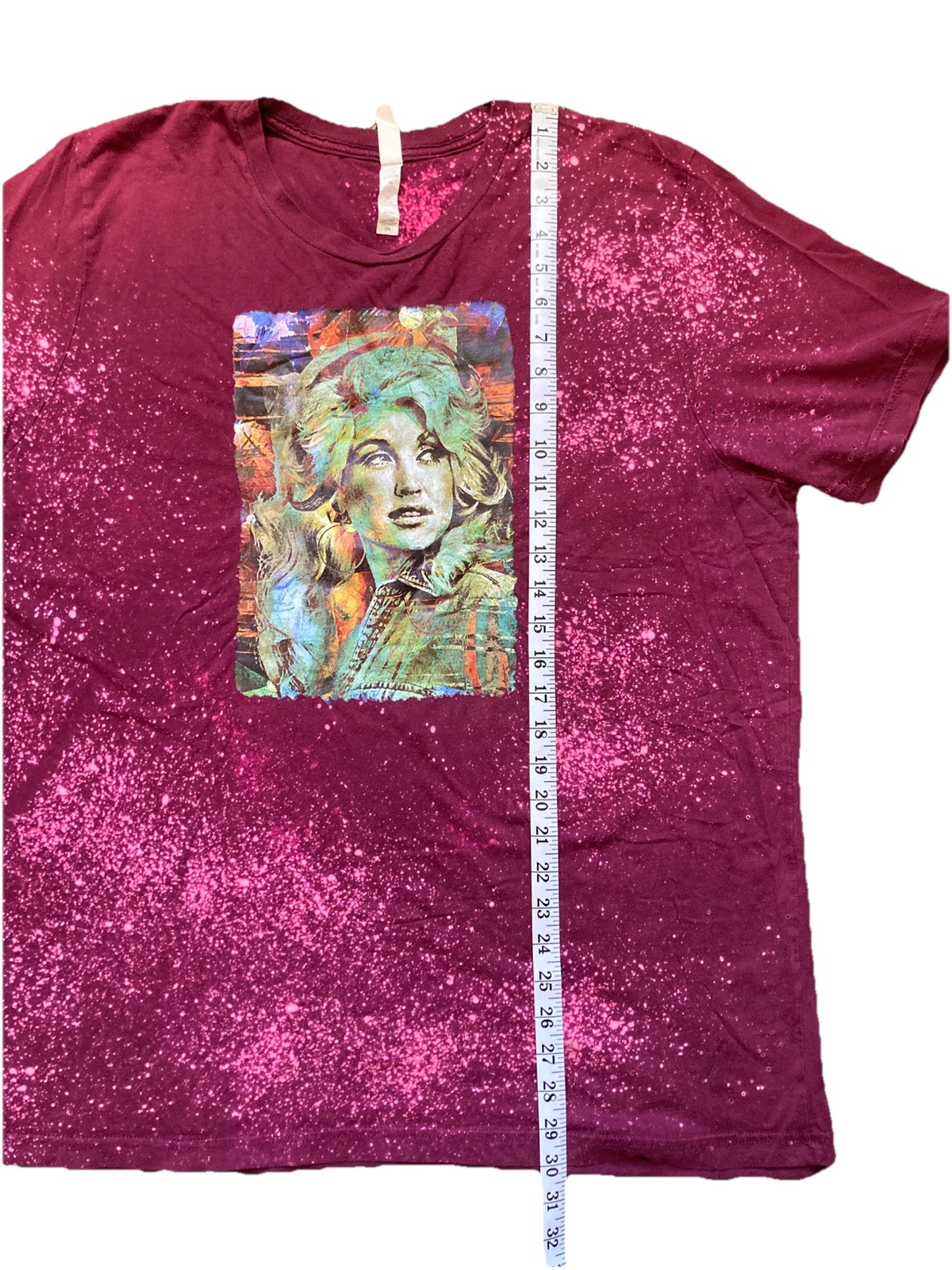Dolly Parton Iron On Transfer 2XL Vintage Portrait T-Shirt Bleach Splatter