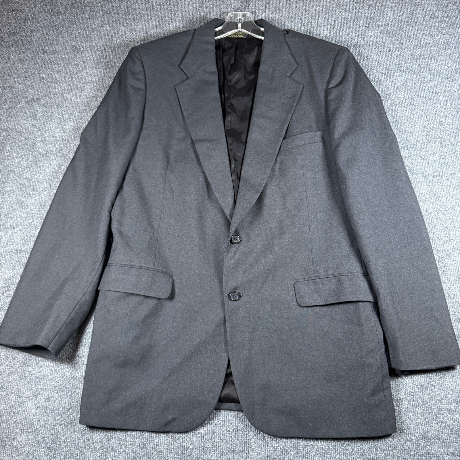Vintage Deansgate Men’s 2-Button Blazer – Gray – Medium – Made in USA
