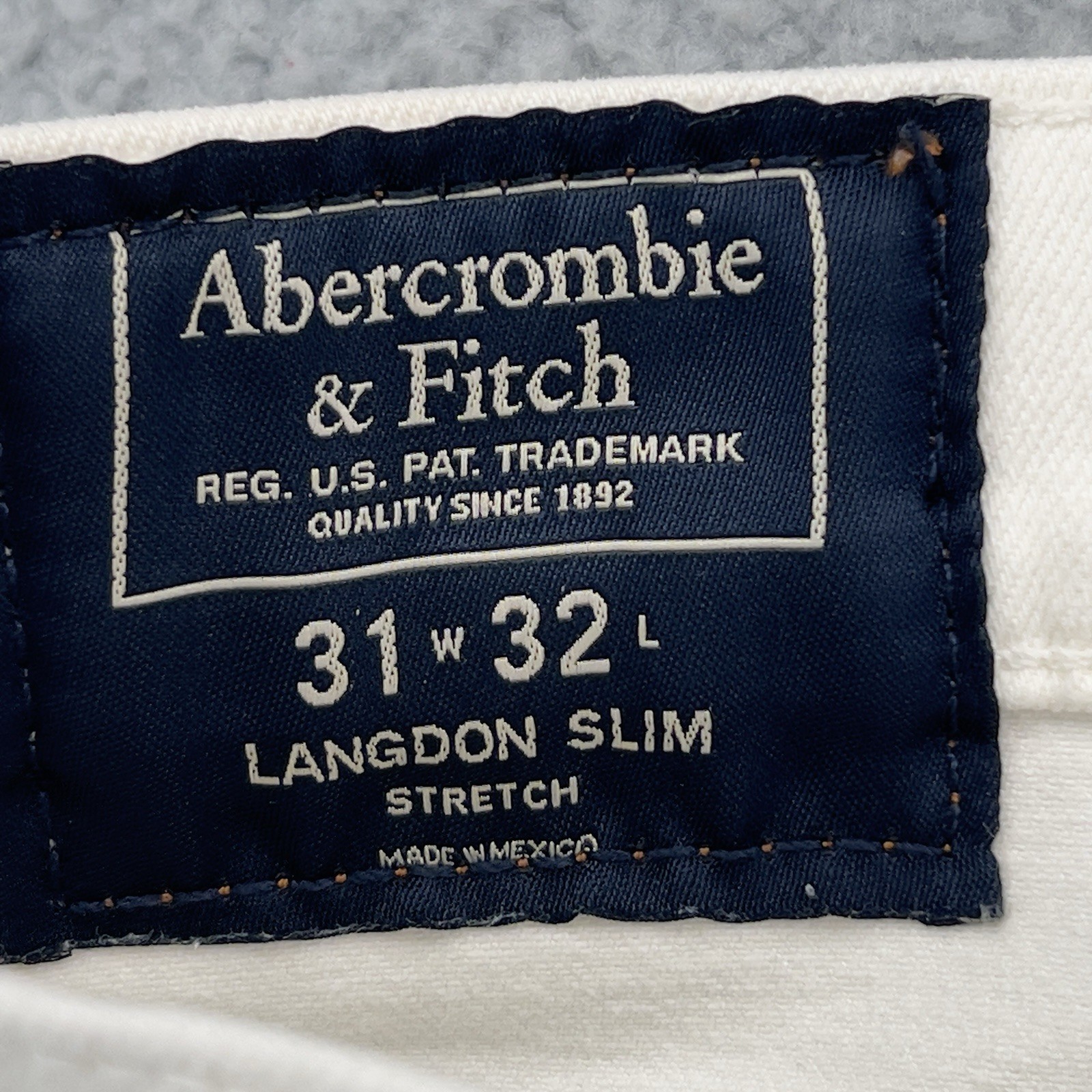Abercrombie & Fitch Langdon Slim Stretch Jeans Men’s 31×32 White Skinny Slim Fit