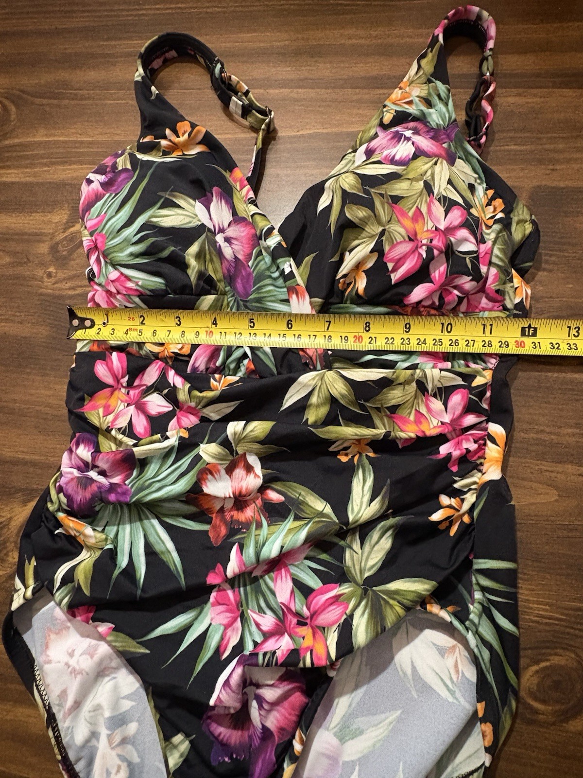 Swimsuit One Piece By Aqua – Green Floral Medium Control Sz 6 Resort Shapes NWT