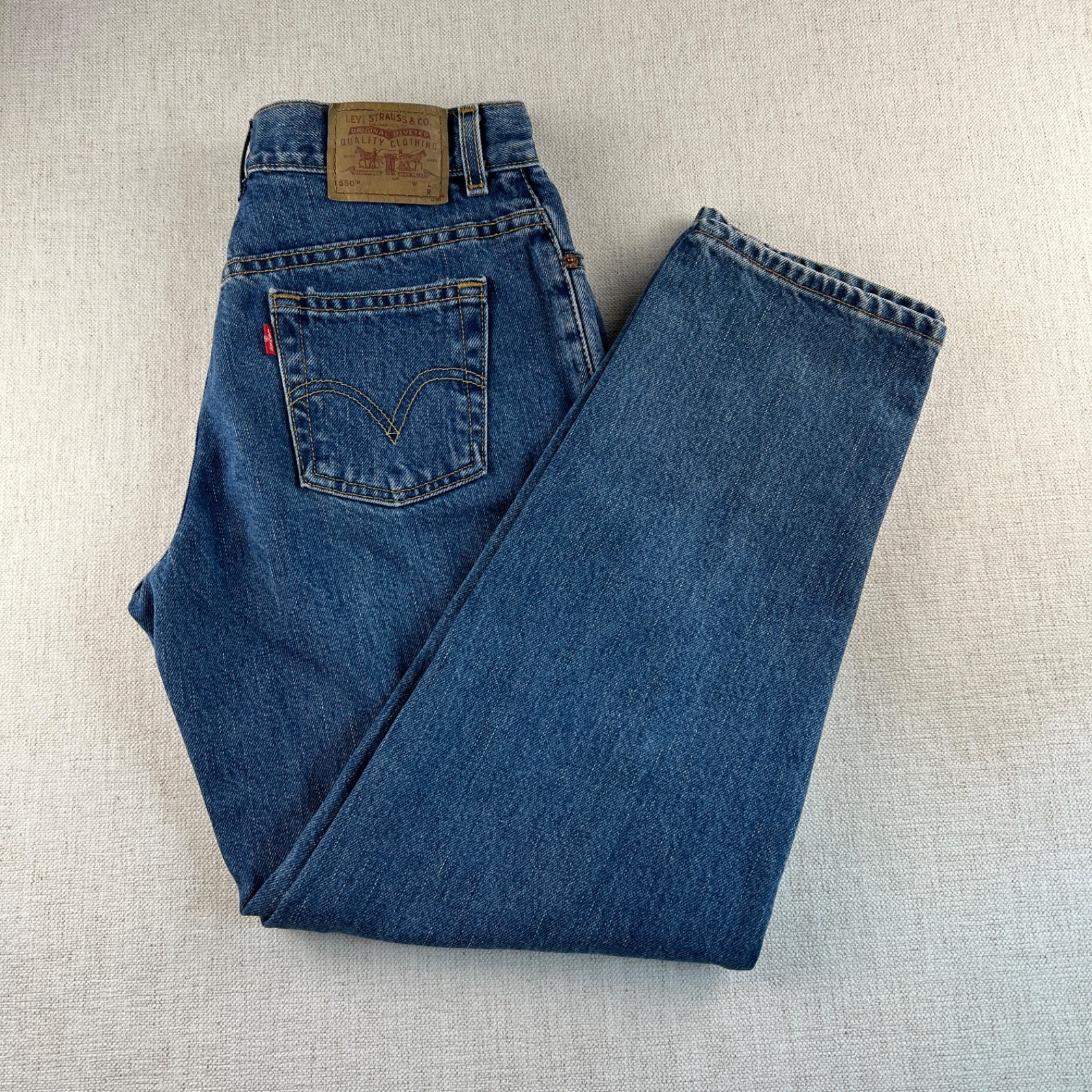 Vtg 90s Levis 550 10in Rise Mom Jeans size 10 Petite Classic Relaxed fit