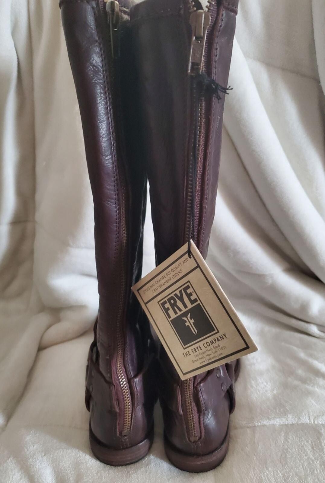 NEW FRYE Phillip Harness Boots Brown 5.5 Womens
