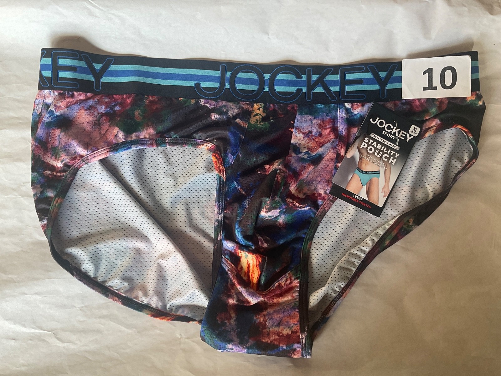 Jockey Sport Stability Pouch Brief Breathable Mesh New Orange Blue Men
