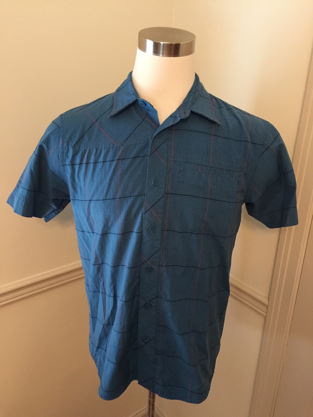Mens Under Armour Blue Bttn Shirt Short Sleeve S/S Medium 101215991 -See Details