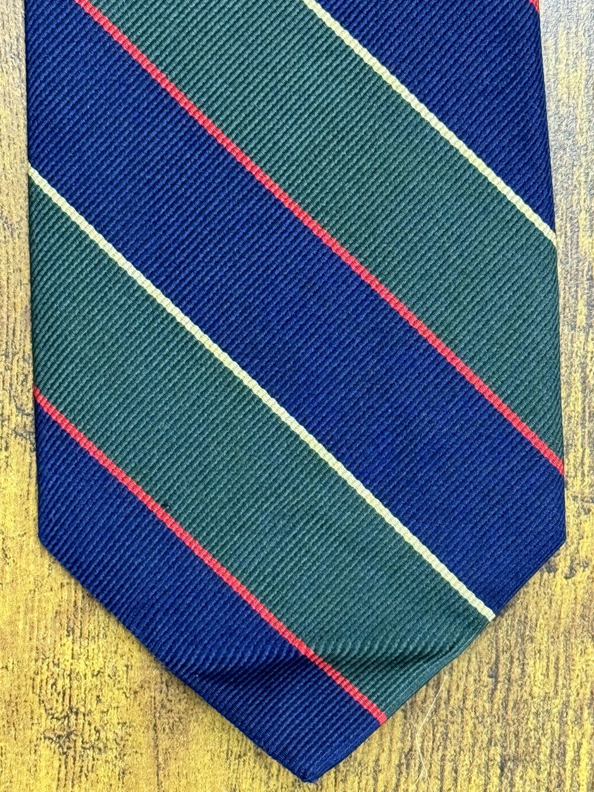 Brooks Brothers Green, Blue, Red & Gold Striped Tie 100% Silk Men’s Necktie 57″