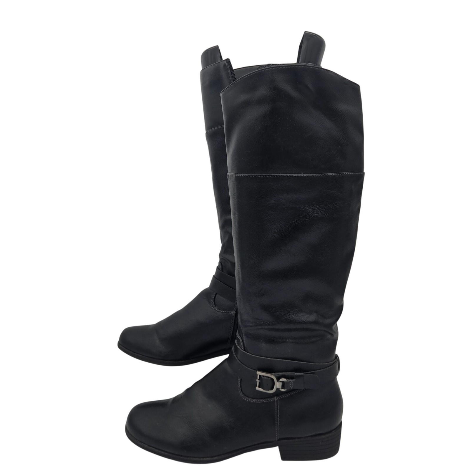 Natural Soul Womens Black Knee High Riding Boots Size 9.5M All Man Made Material