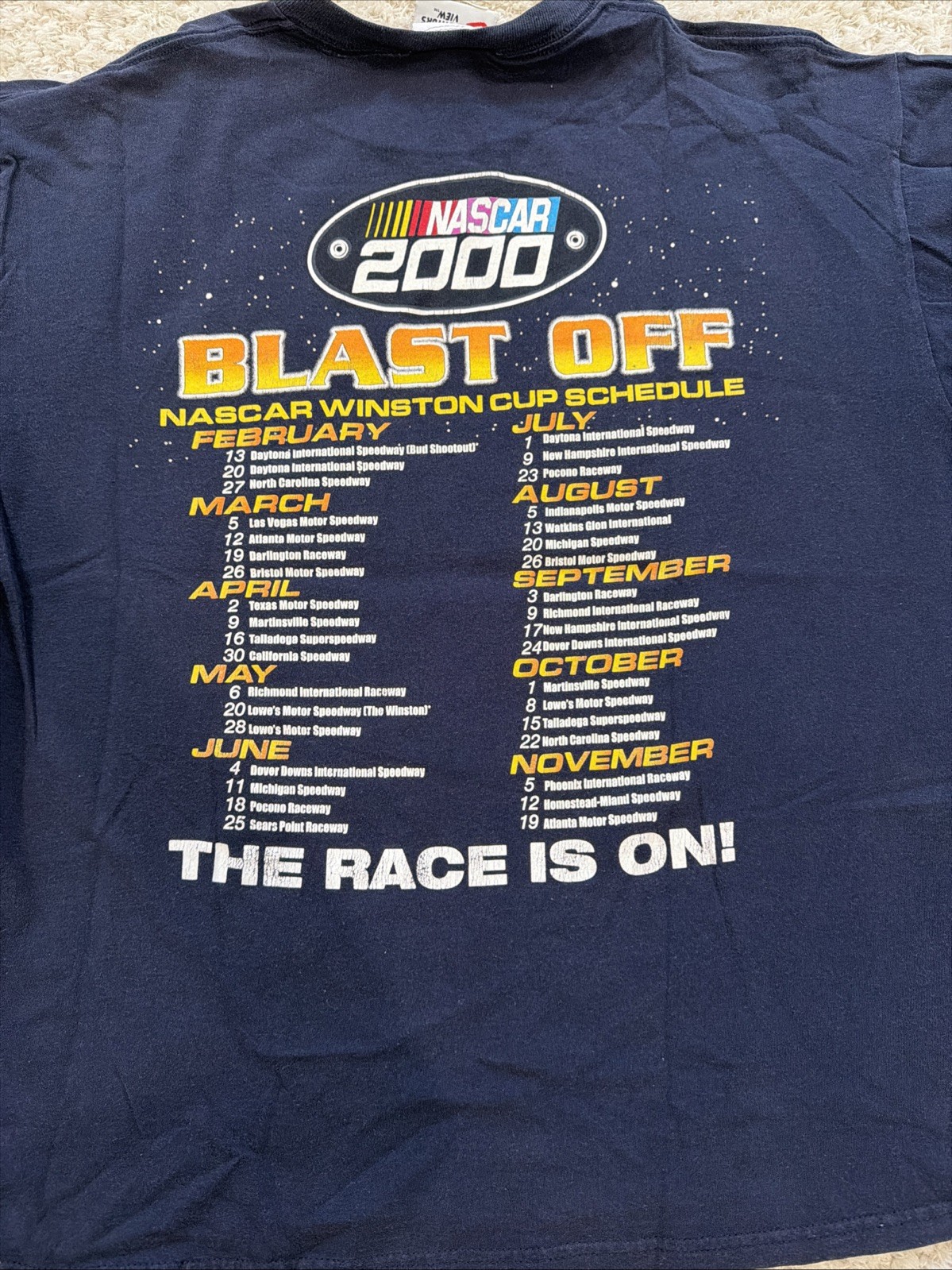 Vintage Nascar T Shirt Mens XL Blue We Have Ignition Blast Off All Over Print