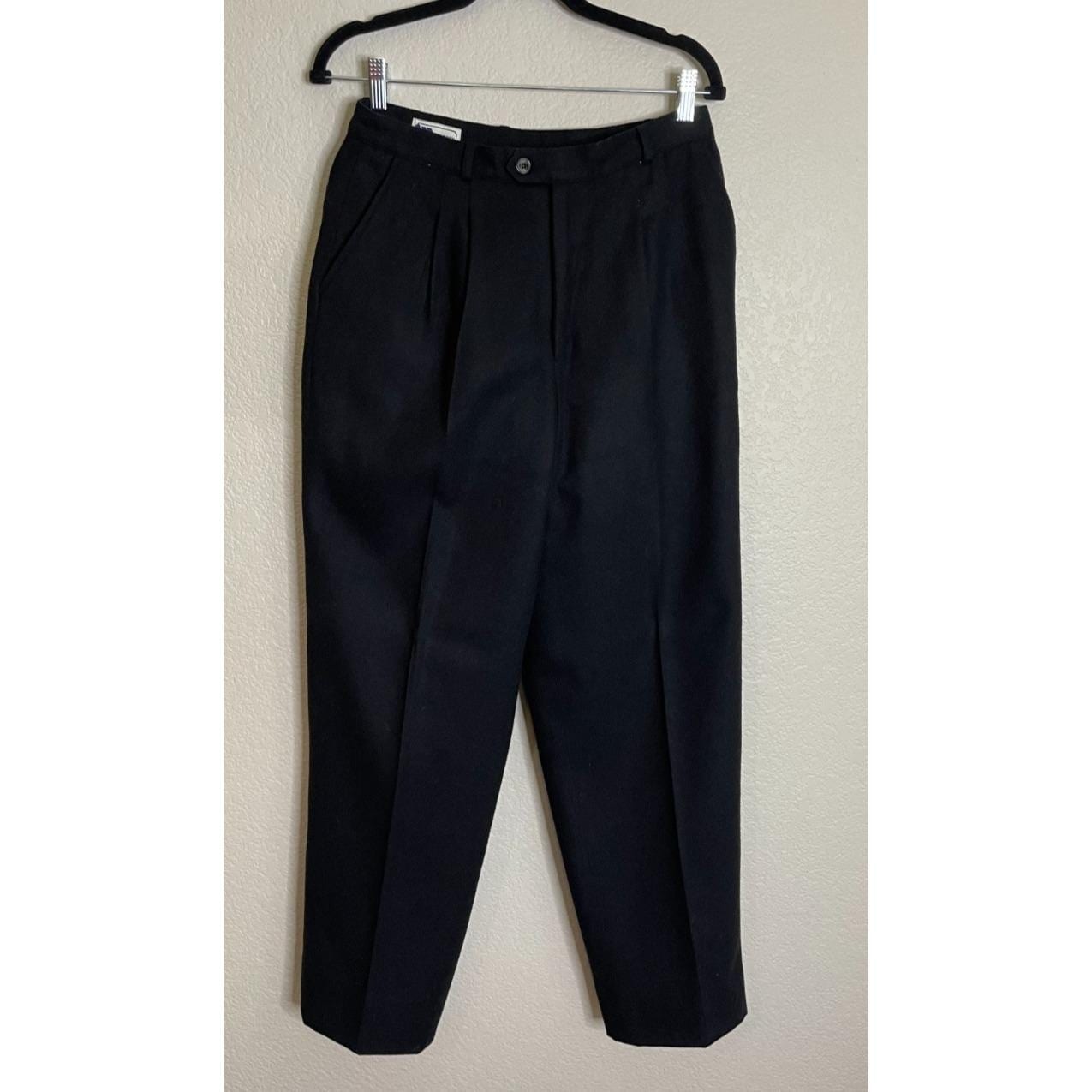 Wimbledon by Hartwell 14 Pleated Wool Blend Trousers Black High Rise Vintage