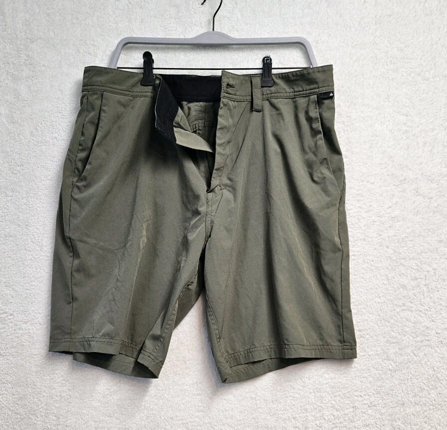 Volcom True To This Chino Shorts Mens Size 36 Olive Green Golf Casual Hiking