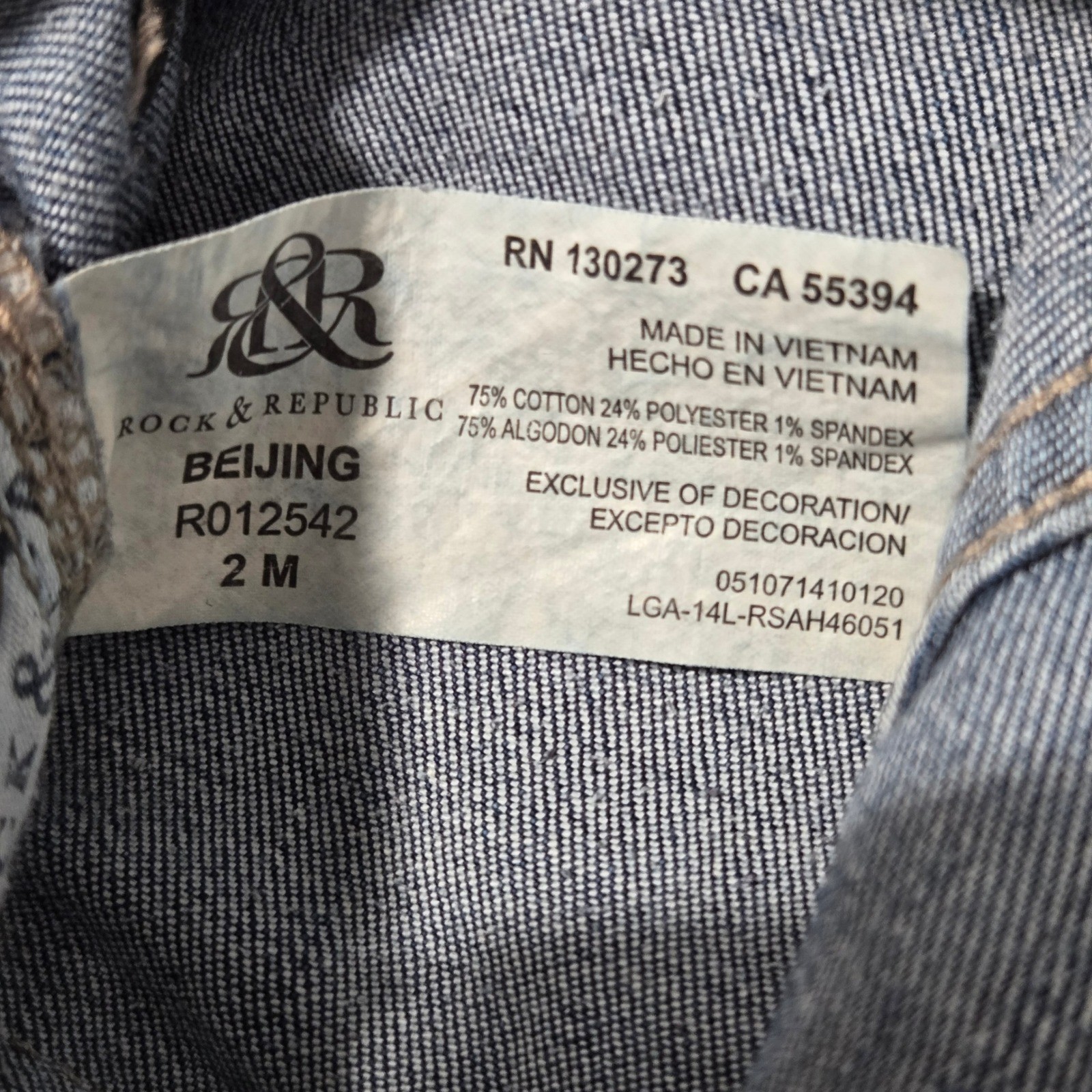 Rock & Republic Beijing Y2K Indigo Skinny Jeans Dark Wash Embroidered Size 2