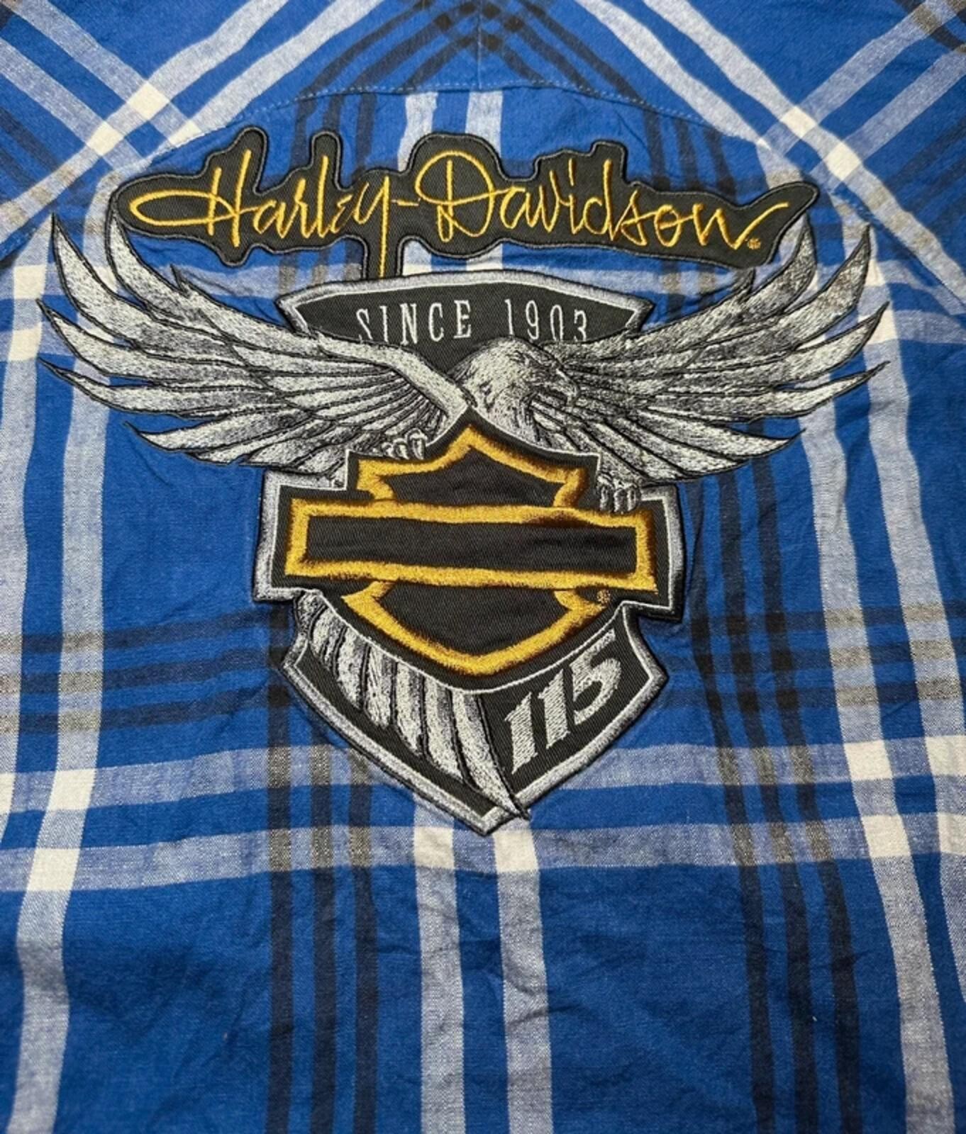 Harley-Davidson 115th Anniversary Limited Edition Plaid Shirt Blue