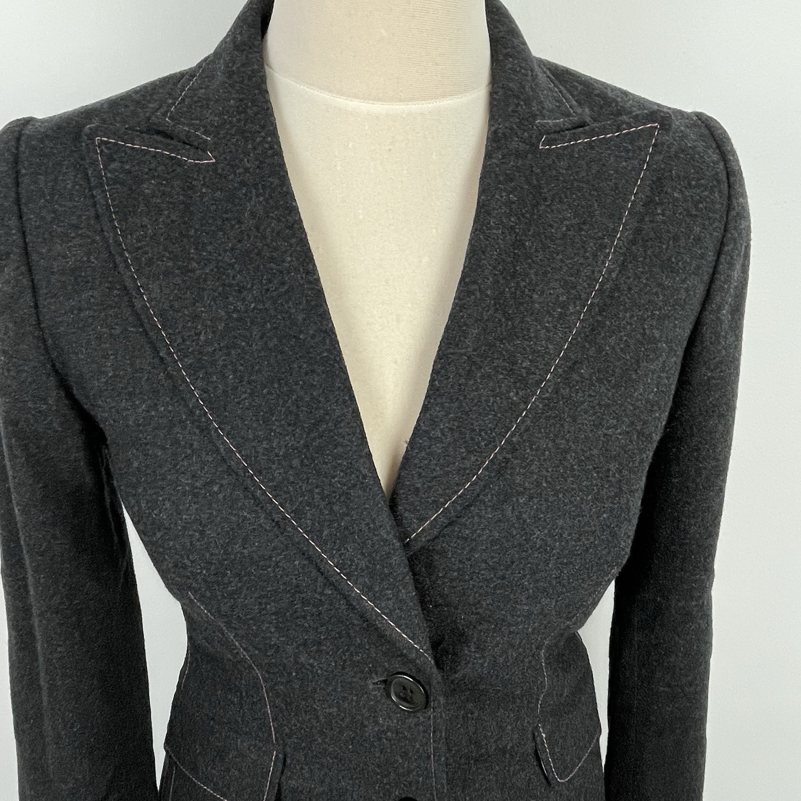 LK Bennett grey wool skirt suit size 8 (check measurements in description)