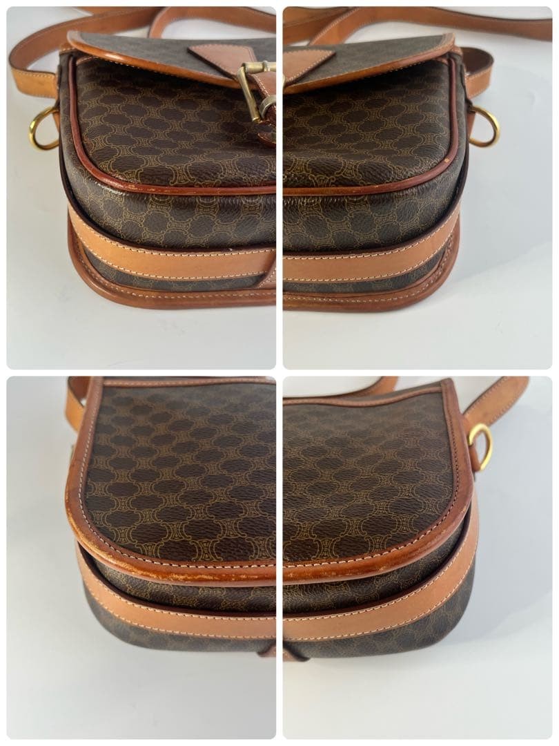 CELINE Vintage Leather Shoulder Bag M92 Black Women’s Crossbody Bag