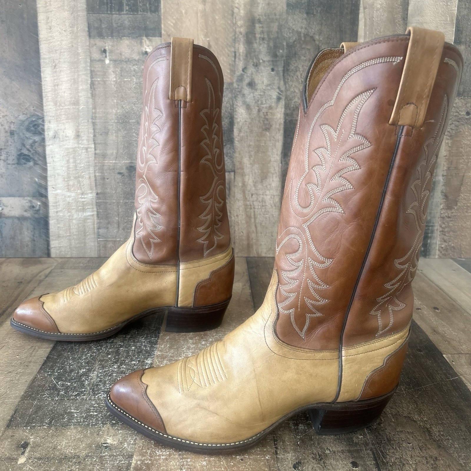 J Chisholm Vintage Wingtip Western Urban Cowboy Boots Mens 10 EE
