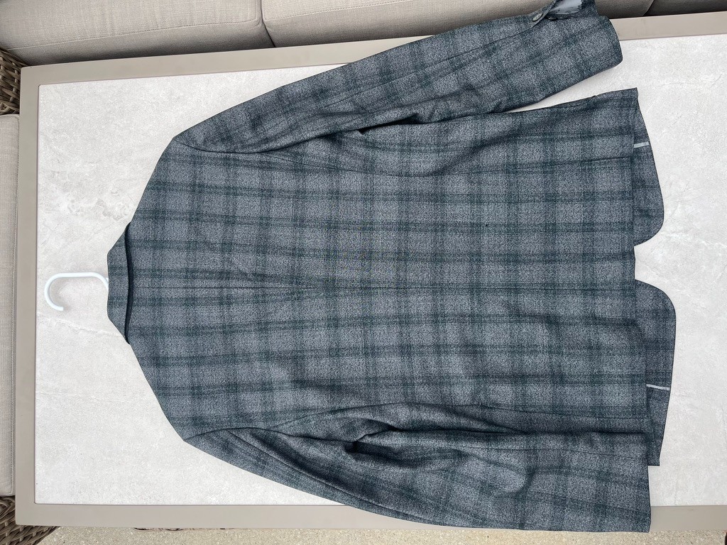 Gent Row Gray Plaid Sport Coat Stylbiella Super 120s Italian Wool 40R