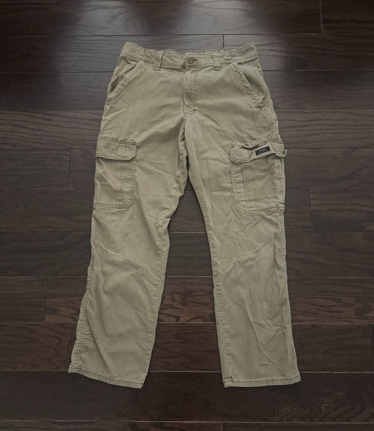 Wrangler Authentics Men’s Khaki Cargo Pants 32W Regular Fit Straight Leg