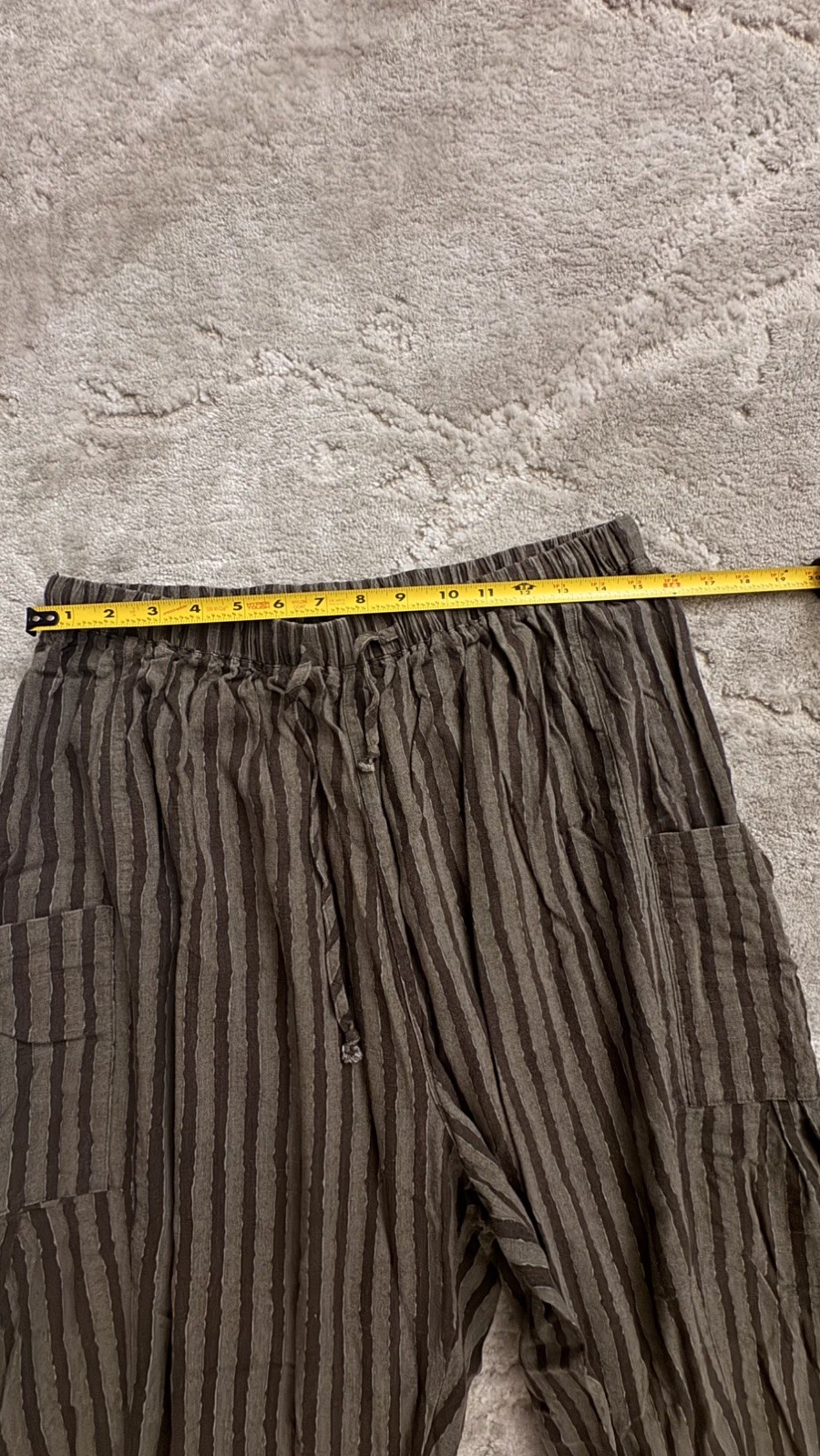 WOMEN’S TARSE SIZE LARGE BEACH STYLED PANTS BROWN AND GREEN WITH POCKETS