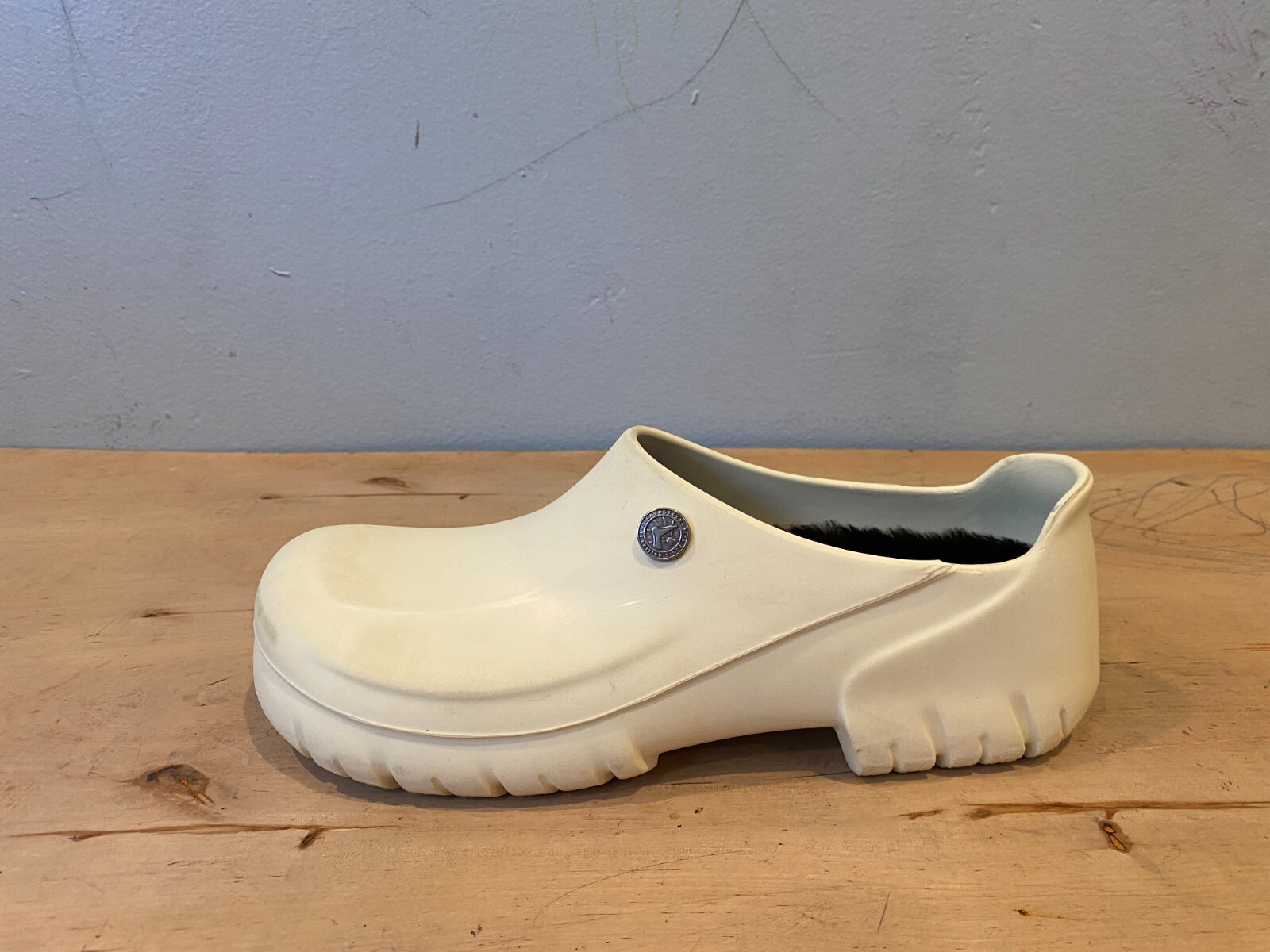 Men’s Birkenstock 640 PU clog , White Polyurethane / Synthetic , Sz 43 / US 10