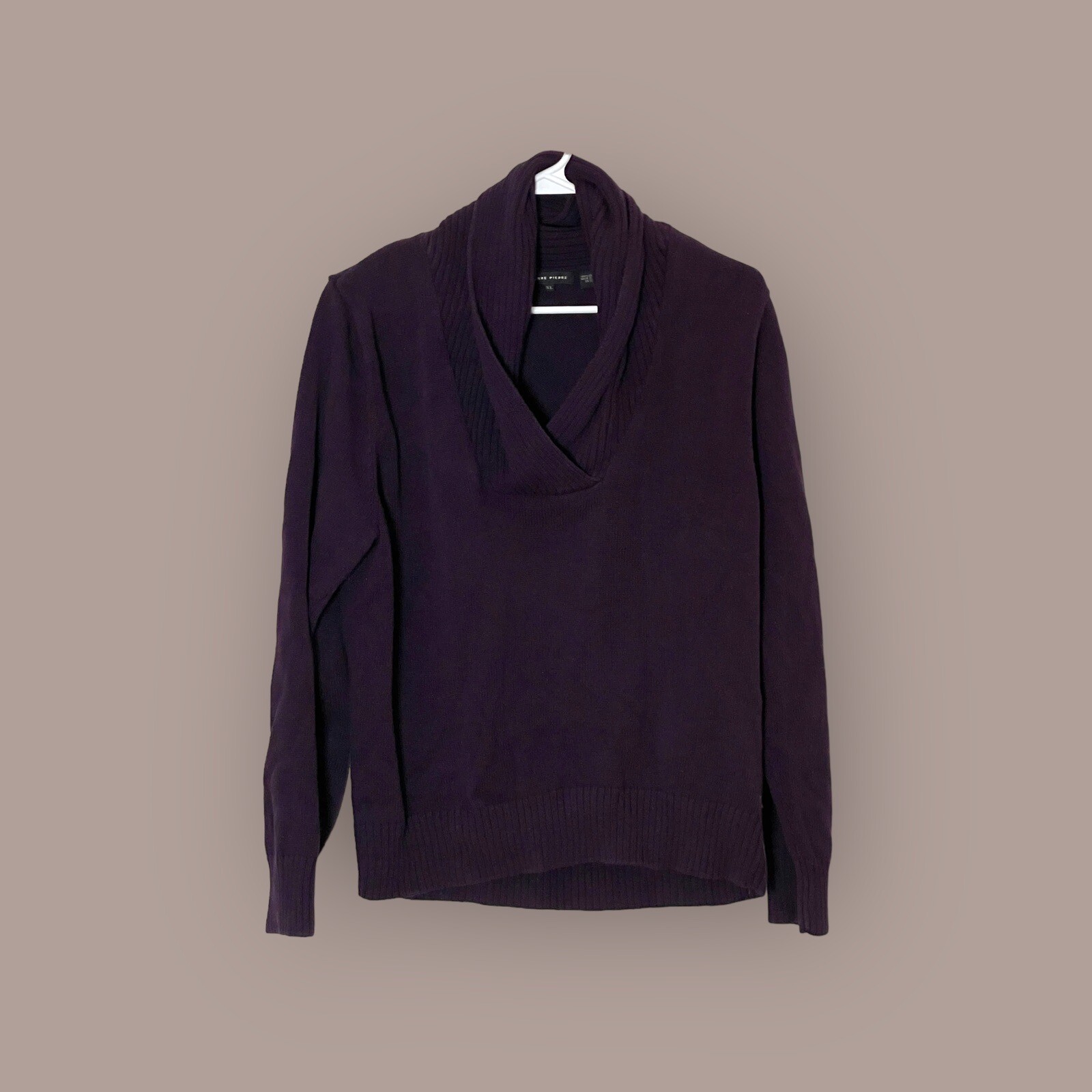 Jeanne Pierre Women’s XL Sweater Jumper Pullover Burgandy 100% Cotton