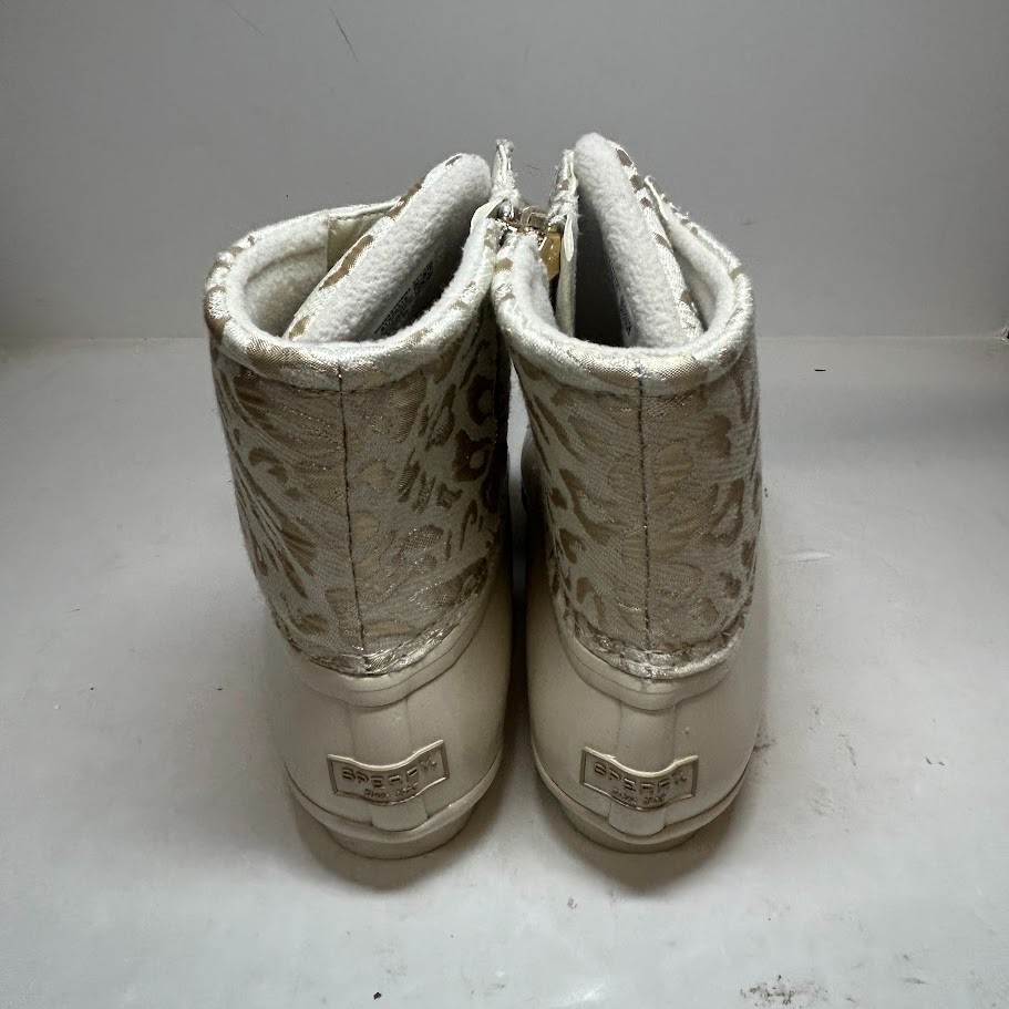 Sperry Womens 8.5 M Leojac Silver Saltwater Lace Up Rain Booties NIB QF4