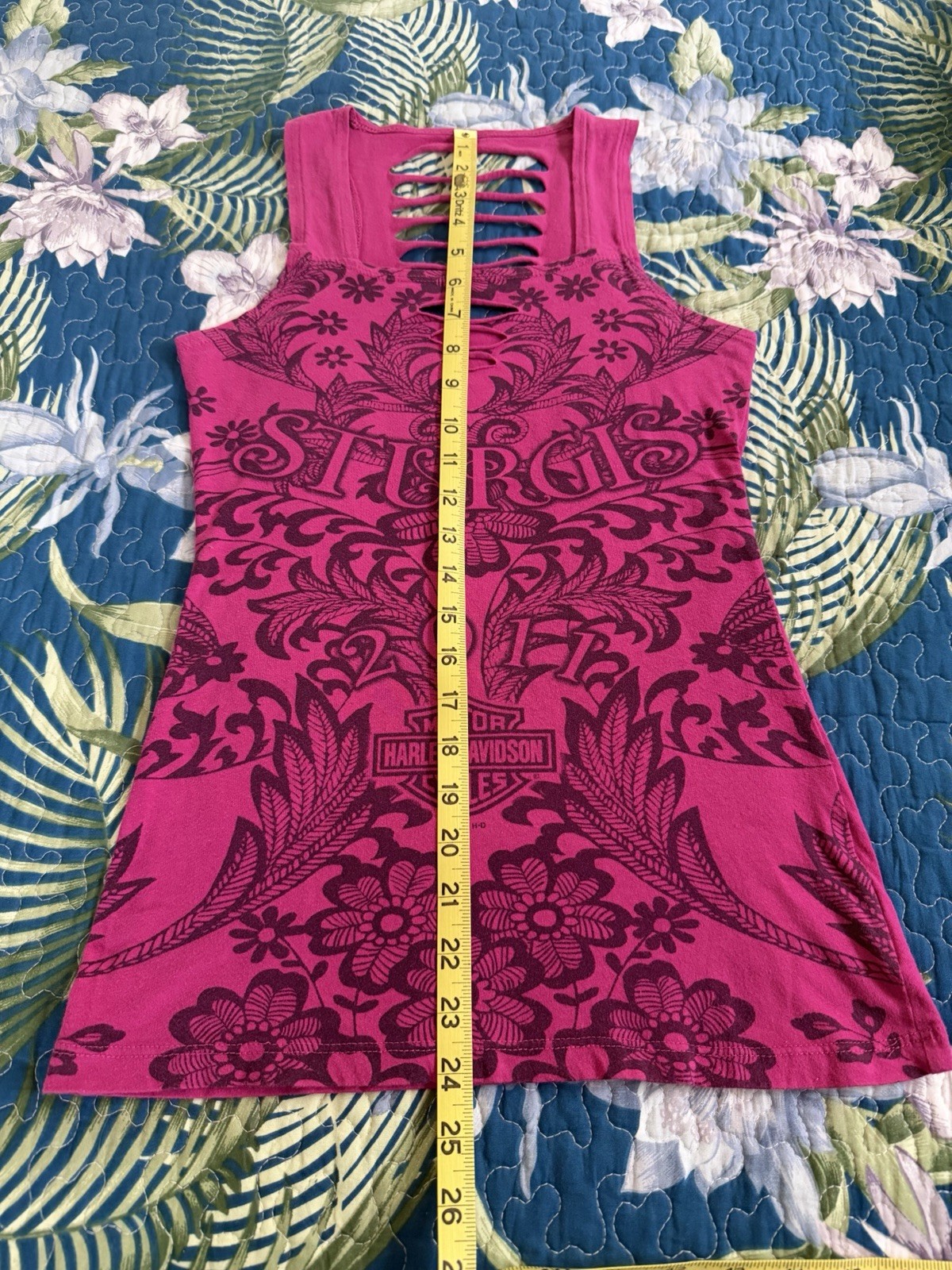 Harley-Davidson Sturgis Pink Cutout Sleeveless Tank Top ~Made in USA~ Size S – M