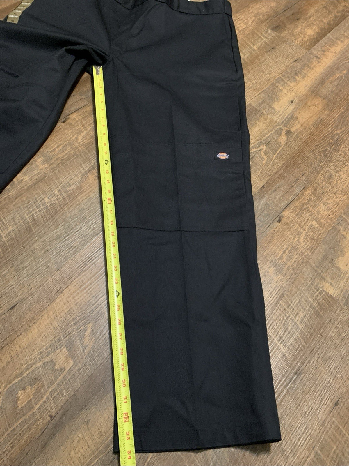 NEW Dickies Mens Twill Work Pants 46×34 Loose Fit Straight Leg Black Double Knee