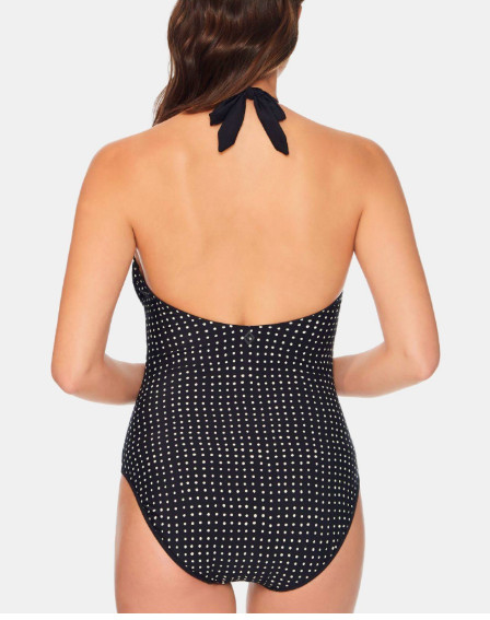 Vera Bradley Kismet Daisy Dots Reversible One Piece Swimsuit Black Size XL