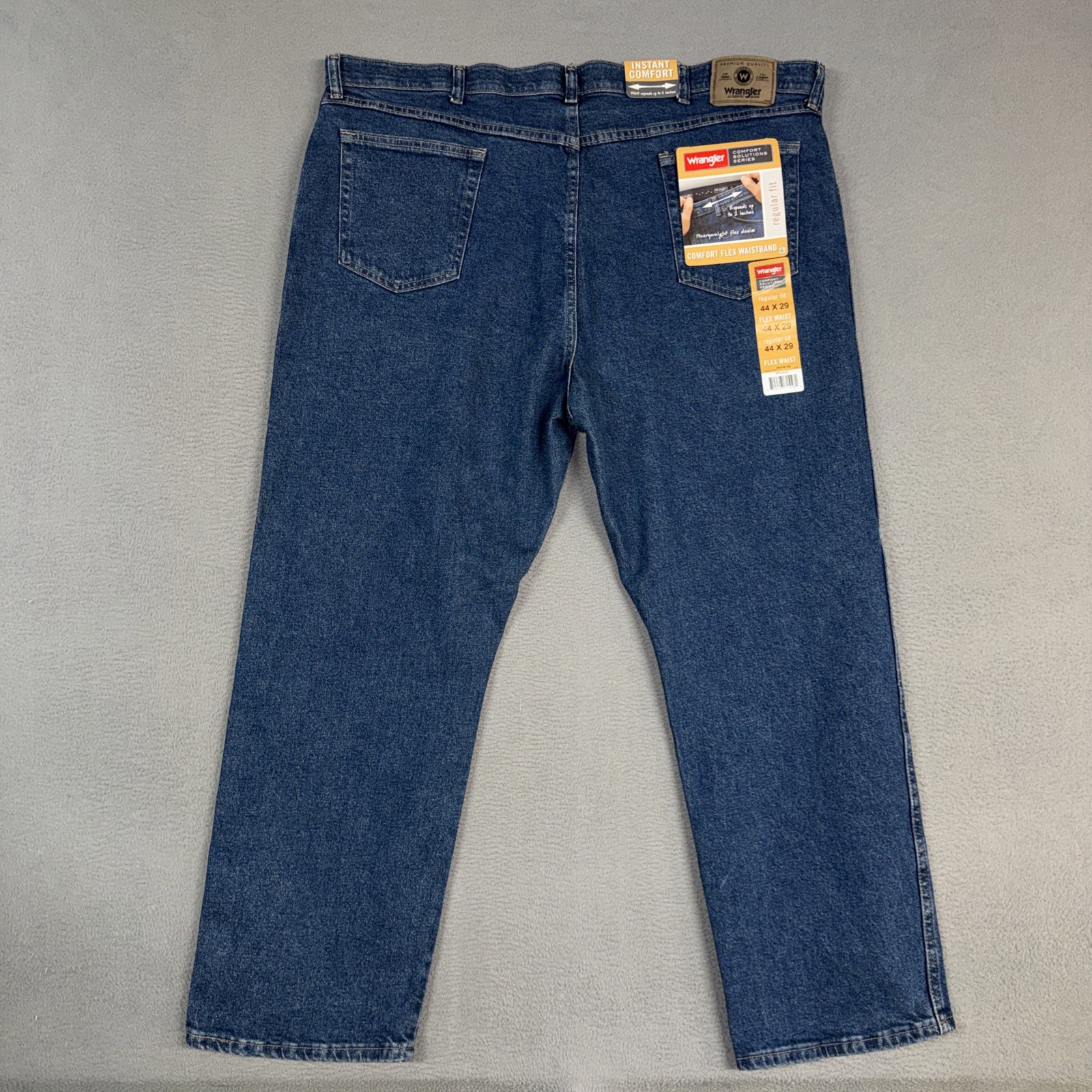 Wrangler Jeans Mens 44×29 Blue Regular Fit Straight Comfort Solutions Series NWT