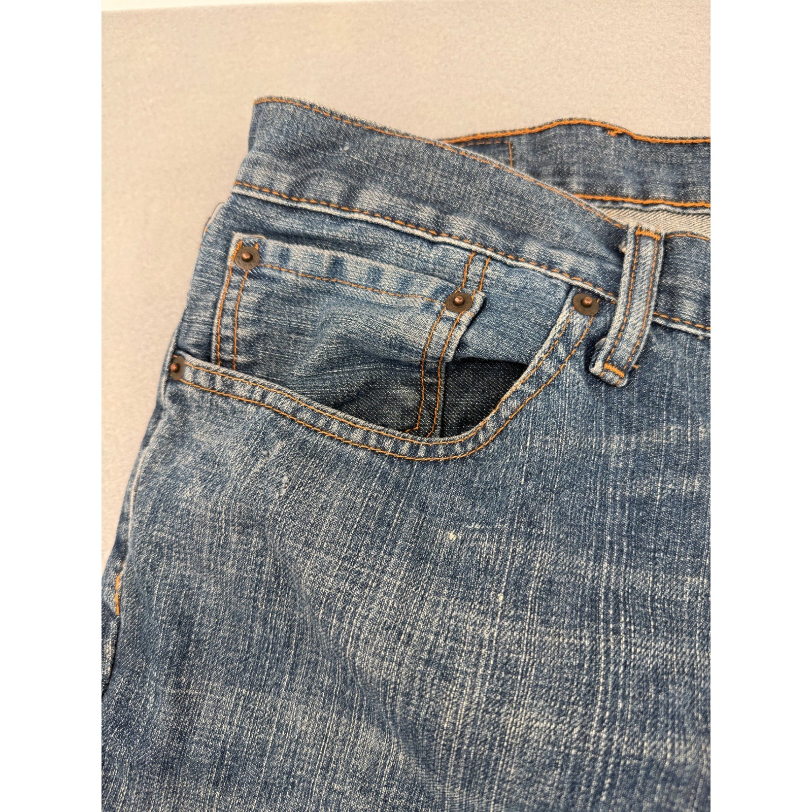 Levis 559 Relaxed Straight Men Blue Denim Jeans 48×30 (48×26) Medium Wash Grunge