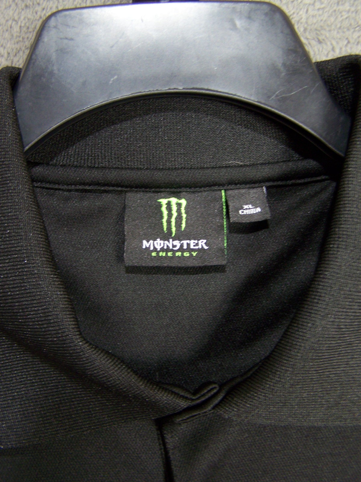 Monster Energy Polo Shirt Adult Extra Large Black Embroider MONSTER ENERGY Mens
