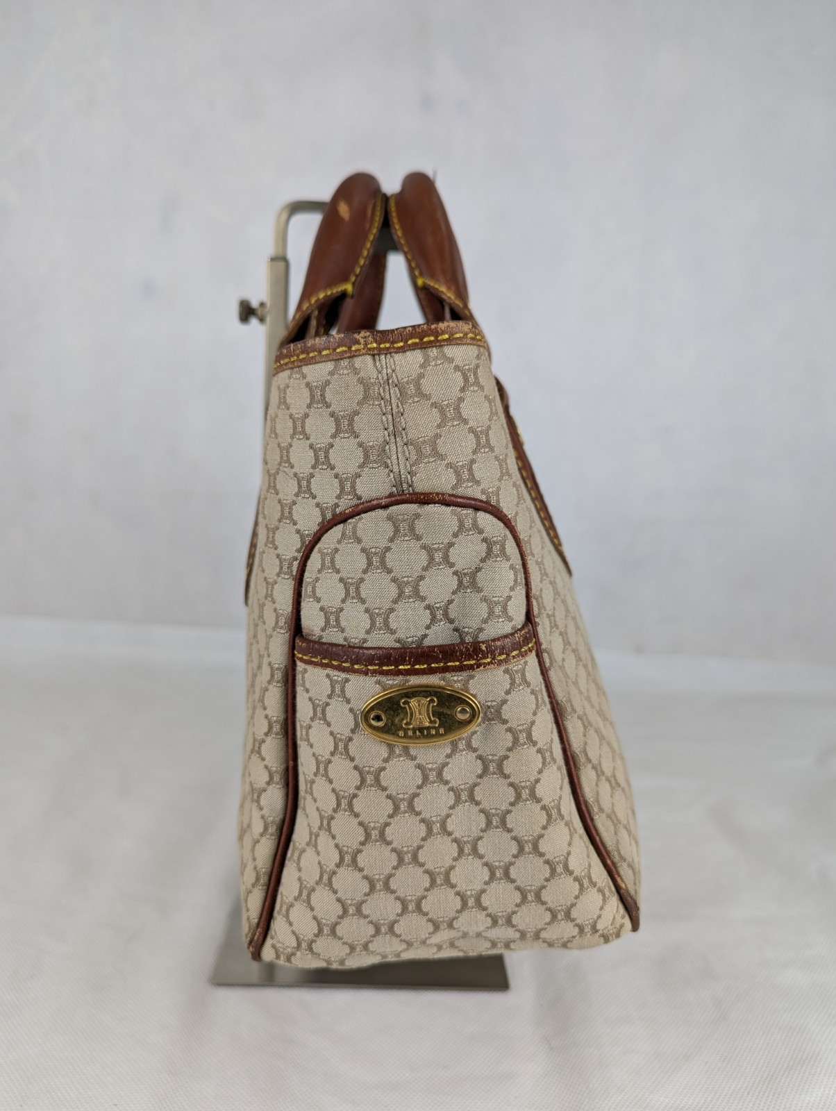 Authentic Celine Tote Bag Handbag Macadam Beige7 Vintage Based on Original Title