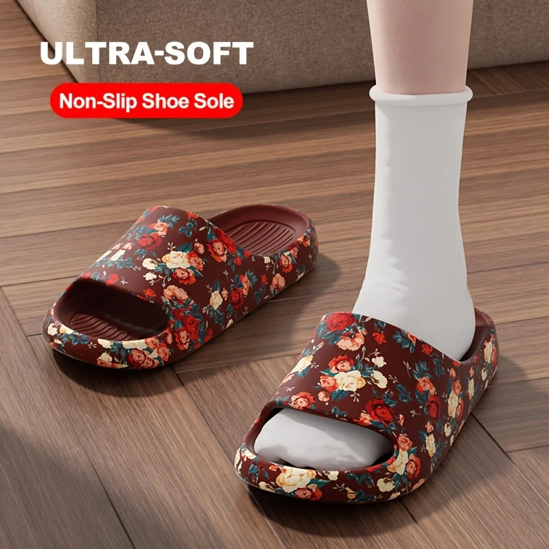 Cloud Slippers Floral Slide Sandals EVA Soft Indoor Outdoor Unisex Shoes