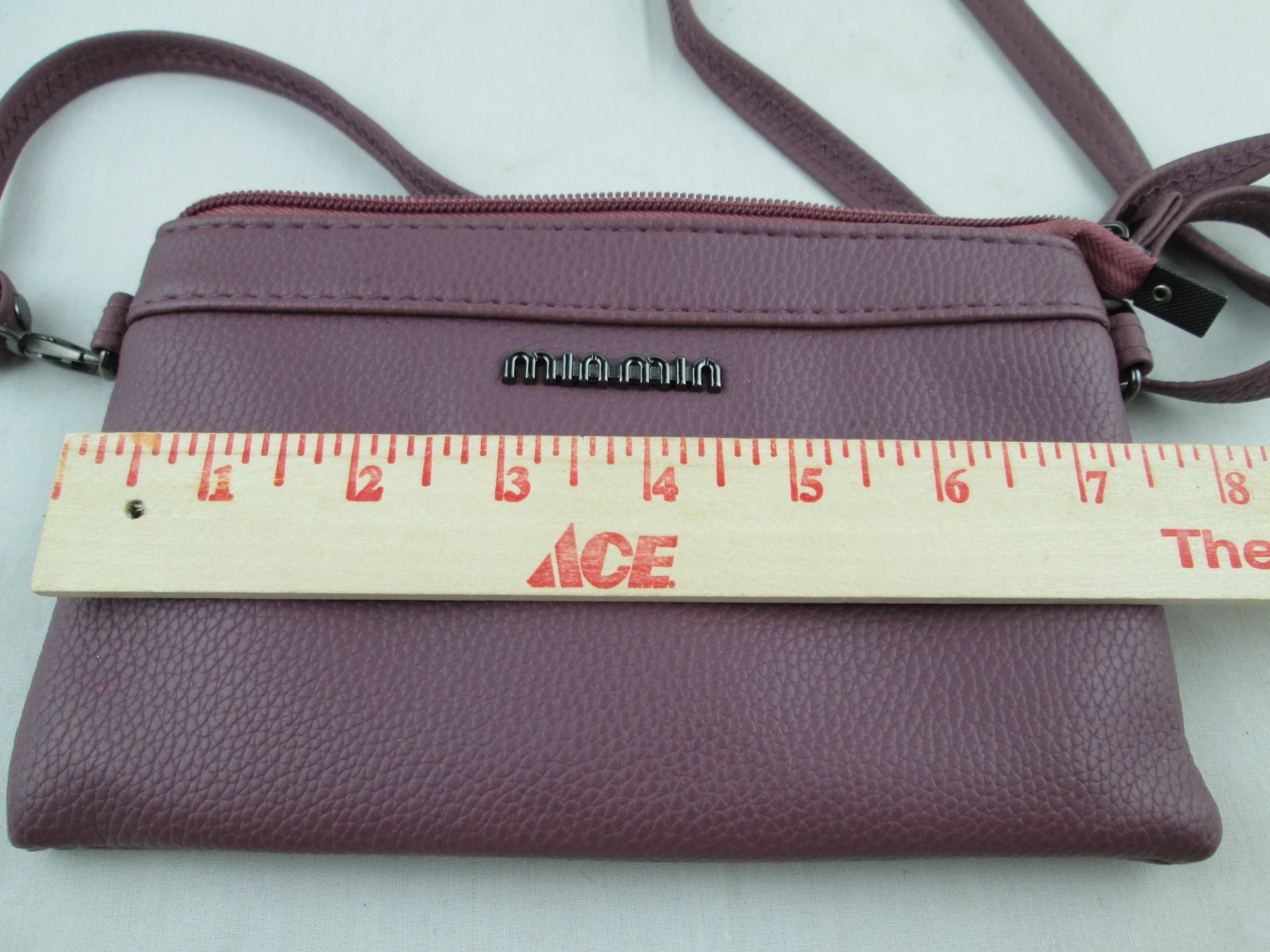 Lavender Faux Leather Crossbody Bag Purse Shoulder Min Min 7.75″ x 4.5″